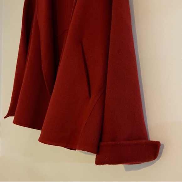Anne Klein Peplum Wool Cashmere Blend Coat MP Red - Picture 7 of 11